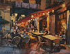 Original art for sale at UGallery.com | Leon Cafes at Night by Jonelle Summerfield | $950 | oil painting | 16' h x 20' w | thumbnail 1