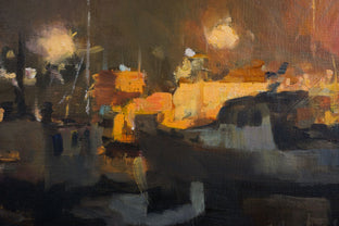 Nighttime in Rockport, MA by Jonelle Summerfield |   Closeup View of Artwork 