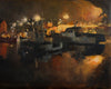 Original art for sale at UGallery.com | Nighttime in Rockport, MA by Jonelle Summerfield | $800 | oil painting | 16' h x 20' w | thumbnail 1