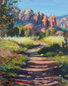 oil painting by Jonelle Summerfield titled View from the Airport Mesa Trail