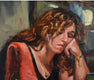 Original art for sale at UGallery.com | Waiting for a Text by Jonelle Summerfield | $1,000 | oil painting | 18' h x 14' w | thumbnail 4