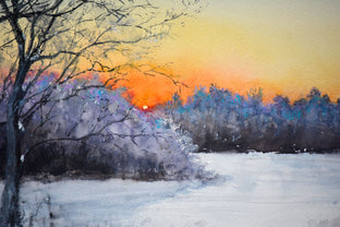 Winter Sunset by Judy Mudd |   Closeup View of Artwork 