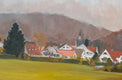 Original art for sale at UGallery.com | A German Village by Karen d’Angeac Mihm | $1,450 | oil painting | 24' h x 36' w | thumbnail 4