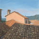 Original art for sale at UGallery.com | The Rooftops of Corfu by Karen d’Angeac Mihm | $450 | oil painting | 12' h x 12' w | thumbnail 1