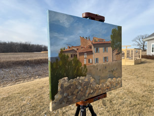 Village in the South of France by Karen d’Angeac Mihm |  Side View of Artwork 