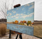 Original art for sale at UGallery.com | Wisconsin Lake on a Fall Day by Karen d’Angeac Mihm | $925 | oil painting | 18' h x 24' w | thumbnail 2