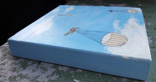 Parachuting Rabbits by Kat Silver |  Side View of Artwork 