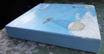 Original art for sale at UGallery.com | Parachuting Rabbits by Kat Silver | $200 | acrylic painting | 6' h x 6' w | thumbnail 2