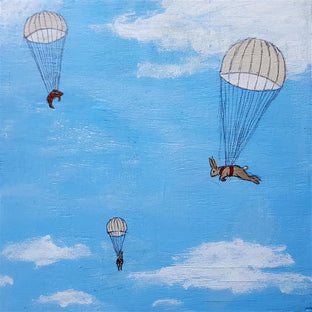 Parachuting Rabbits by Kat Silver |  Artwork Main Image 