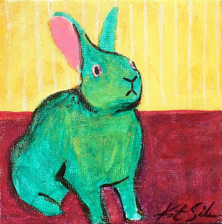 Teal Green Bunny by Kat Silver |  Artwork Main Image 