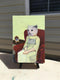 Original art for sale at UGallery.com | Pondering Kitty by Kat Silver | $250 | oil painting | 6' h x 4' w | thumbnail 3