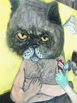 Tough Kitty by Kat Silver |   Closeup View of Artwork 