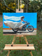 Original art for sale at UGallery.com | Bike and Train by Keith Thomson | $2,200 | oil painting | 16' h x 24' w | thumbnail 3