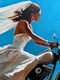 Original art for sale at UGallery.com | Bike and Train by Keith Thomson | $2,200 | oil painting | 16' h x 24' w | thumbnail 4