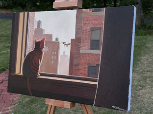 The Birdwatcher by Keith Thomson |  Side View of Artwork 