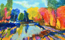 Original art for sale at UGallery.com | River Trail by Kip Decker | $3,500 | acrylic painting | 30' h x 48' w | thumbnail 1