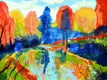 Original art for sale at UGallery.com | Secret Pond by Kip Decker | $2,675 | acrylic painting | 30' h x 40' w | thumbnail 1