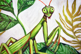 Praying Mantis by Kira Yustak |   Closeup View of Artwork 