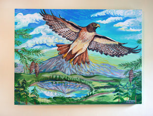 Red-Tailed Hawk by Kira Yustak |  Context View of Artwork 