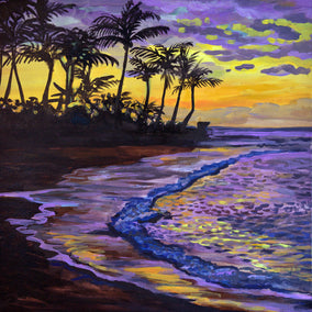 acrylic painting by Kira Yustak titled Sunrise in Kauai