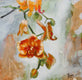 Original art for sale at UGallery.com | Orange Orchids by Kristina Ingvarsson | $400 | oil painting | 10' h x 10' w | thumbnail 1