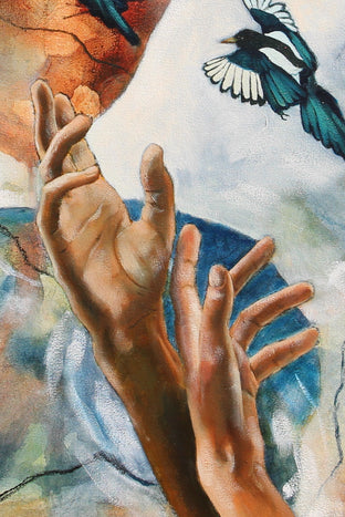 Until I’m Back Again, Let’s Spread Our Wings by Kristina Ingvarsson |   Closeup View of Artwork 