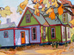 Original art for sale at UGallery.com | The House with Red Trims by Laura (Yi Zhen) Chen | $750 | acrylic painting | 18' h x 24' w | thumbnail 4