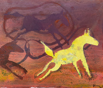 printmaking by Libby Ramage titled Spotted Yellow Horse