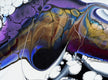 Original art for sale at UGallery.com | Purple People Eater by Linda McCord | $1,725 | acrylic painting | 15' h x 30' w | thumbnail 4