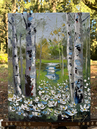 Whispers of Birch Elegance by Lisa Elley |  Context View of Artwork 