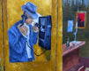 Original art for sale at UGallery.com | Can a Phone Call Change Your Life? by Mitchell Freifeld | $550 | oil painting | 20' h x 15' w | thumbnail 4