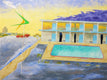 Original art for sale at UGallery.com | Passing Afternoon Storm at the El Ray Motel 2 by Mitchell Freifeld | $1,375 | oil painting | 30' h x 40' w | thumbnail 1