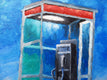 Original art for sale at UGallery.com | The Mojave Phone Booth by Mitchell Freifeld | $550 | oil painting | 15' h x 20' w | thumbnail 4