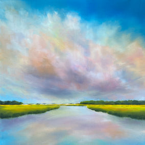 oil painting by Nancy Hughes Miller titled Marsh Cloud Colors