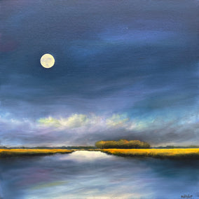 oil painting by Nancy Hughes Miller titled Moonlight Marsh