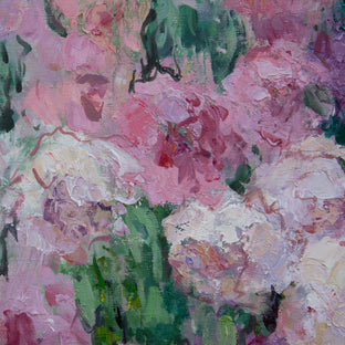 Pink and White Bliss by Oksana Johnson |   Closeup View of Artwork 