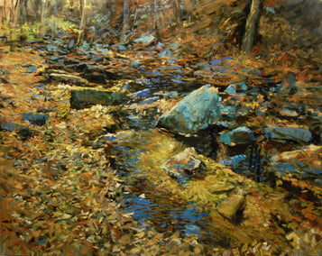 oil painting by Onelio Marrero titled Boulders in the Autumn