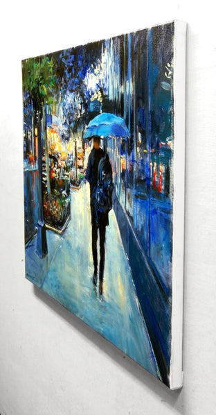 Manhattan Midtown Rain by Onelio Marrero |  Side View of Artwork 