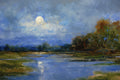 Original art for sale at UGallery.com | Morning Moon and Cloud Cover by Onelio Marrero | $1,025 | oil painting | 14' h x 28' w | thumbnail 4