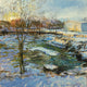 Original art for sale at UGallery.com | Rockaway River Cold Snap by Onelio Marrero | $600 | oil painting | 12' h x 12' w | thumbnail 1