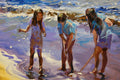 Original art for sale at UGallery.com | Sand Dollar Hunt by Onelio Marrero | $550 | oil painting | 8' h x 10' w | thumbnail 4