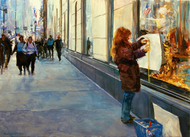 oil painting by Onelio Marrero titled The Window Designer