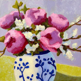 oil painting by Pat Doherty titled Pink Peonies