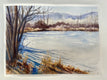 Original art for sale at UGallery.com | Winter Fields by Patty Phan | $425 | watercolor painting | 9' h x 12' w | thumbnail 3