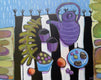 Original art for sale at UGallery.com | Rainy Day Tea Party by Peg Belcastro | $975 | acrylic painting | 24' h x 30' w | thumbnail 1