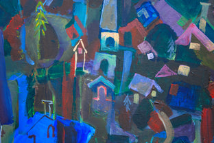 Night Village by Robert Hofherr |   Closeup View of Artwork 