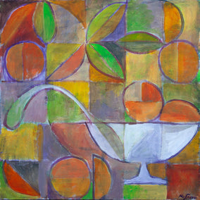 acrylic painting by Robert Hofherr titled Sunny Oranges