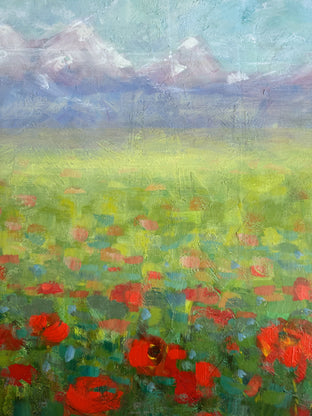 Alluring Poppies Revisited by Sally Adams |   Closeup View of Artwork 