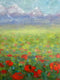 Original art for sale at UGallery.com | Alluring Poppies Revisited by Sally Adams | $2,900 | acrylic painting | 24' h x 48' w | thumbnail 4