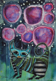 mixed media artwork by Sara Rodighiero titled In a Field of Flowers